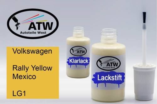 Volkswagen, Rally Yellow Mexico, LG1: 20ml Lackstift + 20ml Klarlack - Set, von ATW Autoteile West.